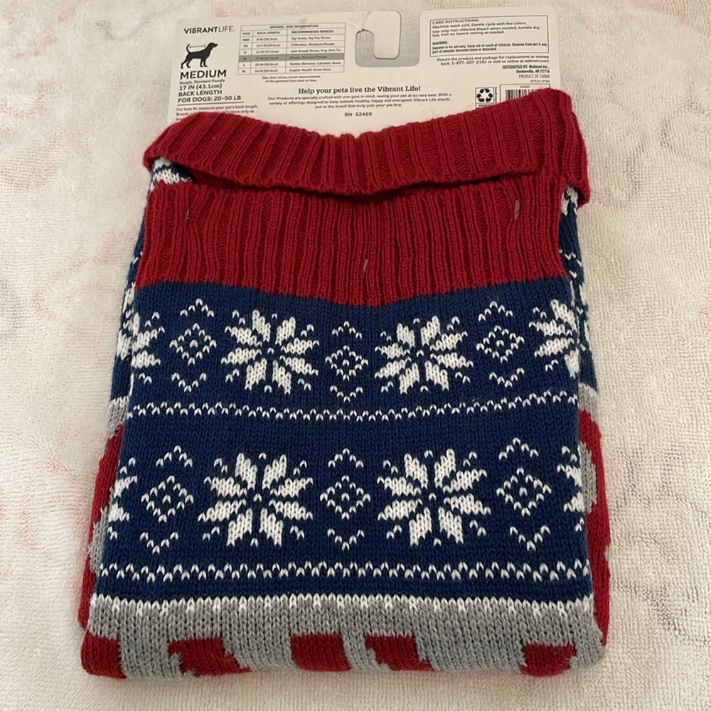 VibrantLife Sweater Beagle, Standard Poodle 17β For Dogs 20-50lb - Picture 2 of 2
